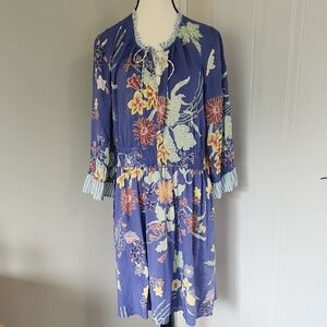 Tribal Femme blue floral boho dress, size large